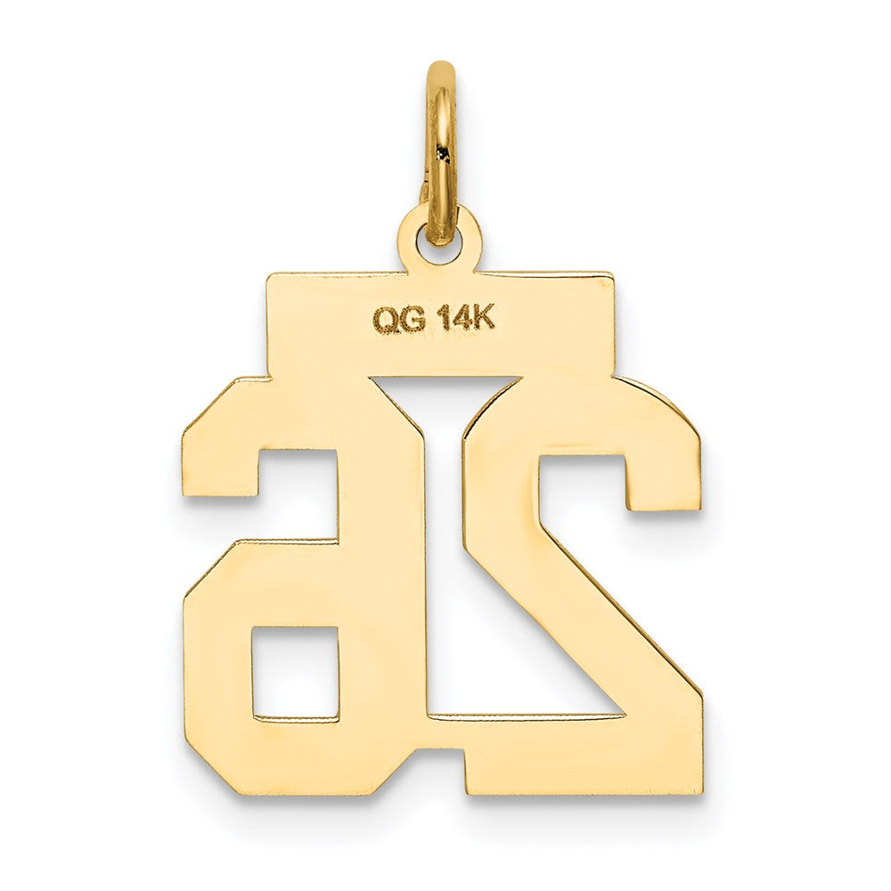 Alternate view of the 14k Yellow Gold, Jersey Collection, Small Number 26 Pendant by The Black Bow Jewelry Co.
