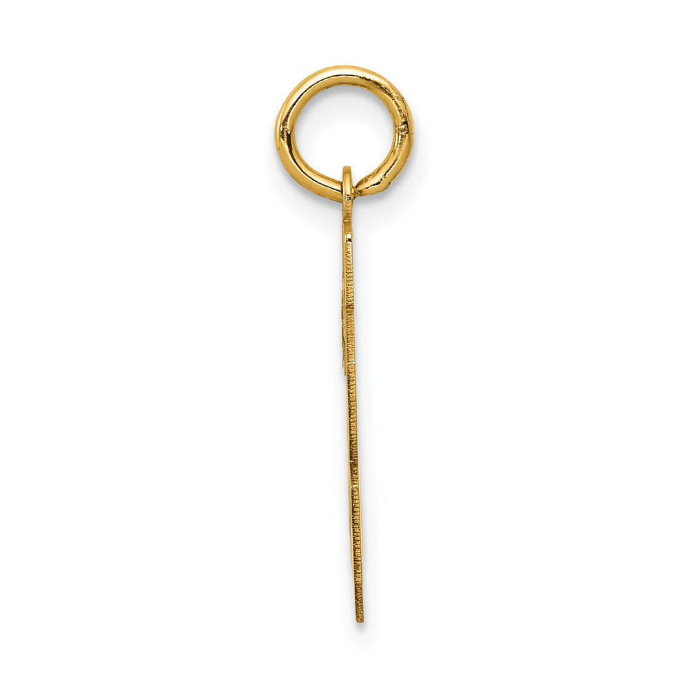 Alternate view of the 14k Yellow Gold, Jersey Collection, Small Number 28 Pendant by The Black Bow Jewelry Co.