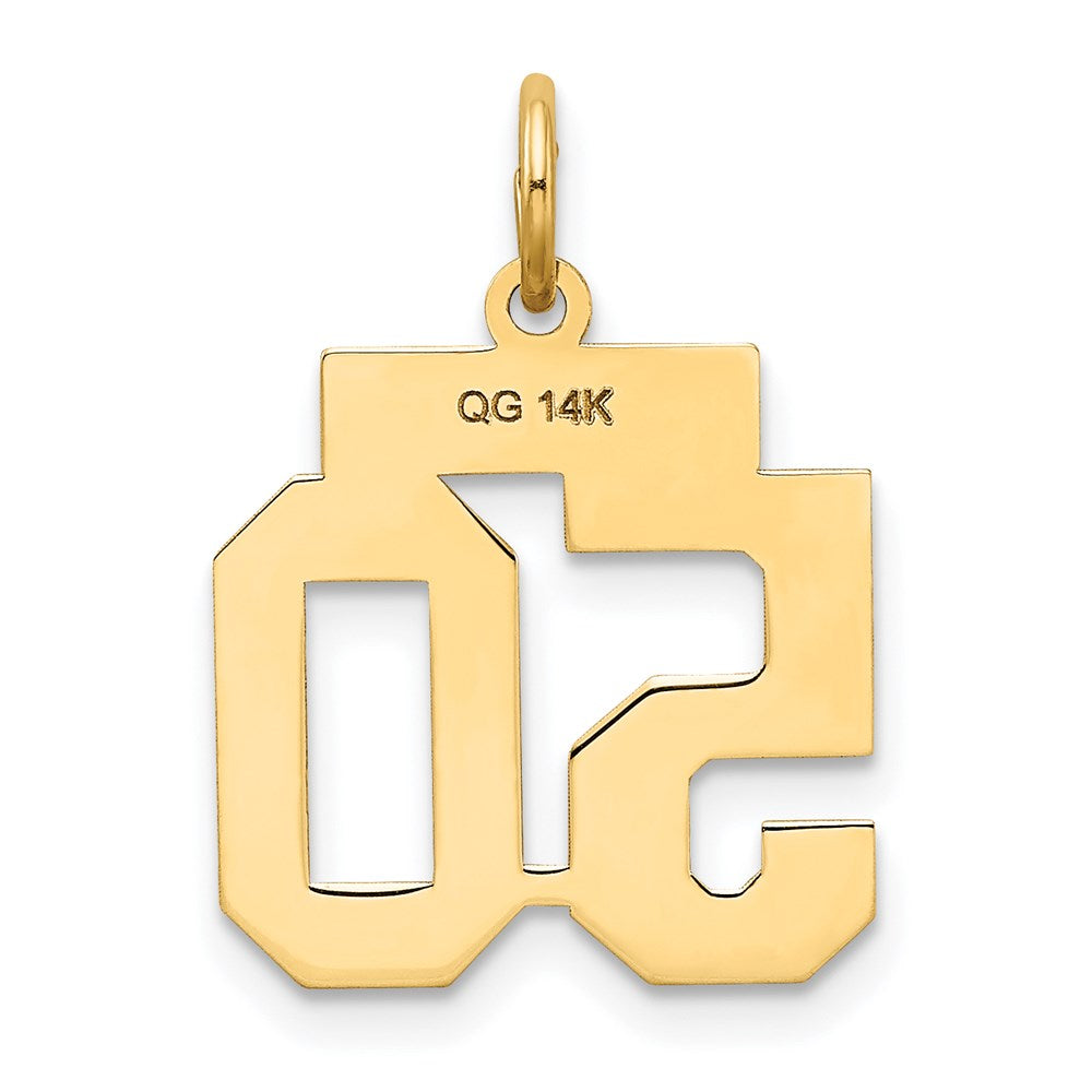 Alternate view of the 14k Yellow Gold, Jersey Collection, Small Number 50 Pendant by The Black Bow Jewelry Co.