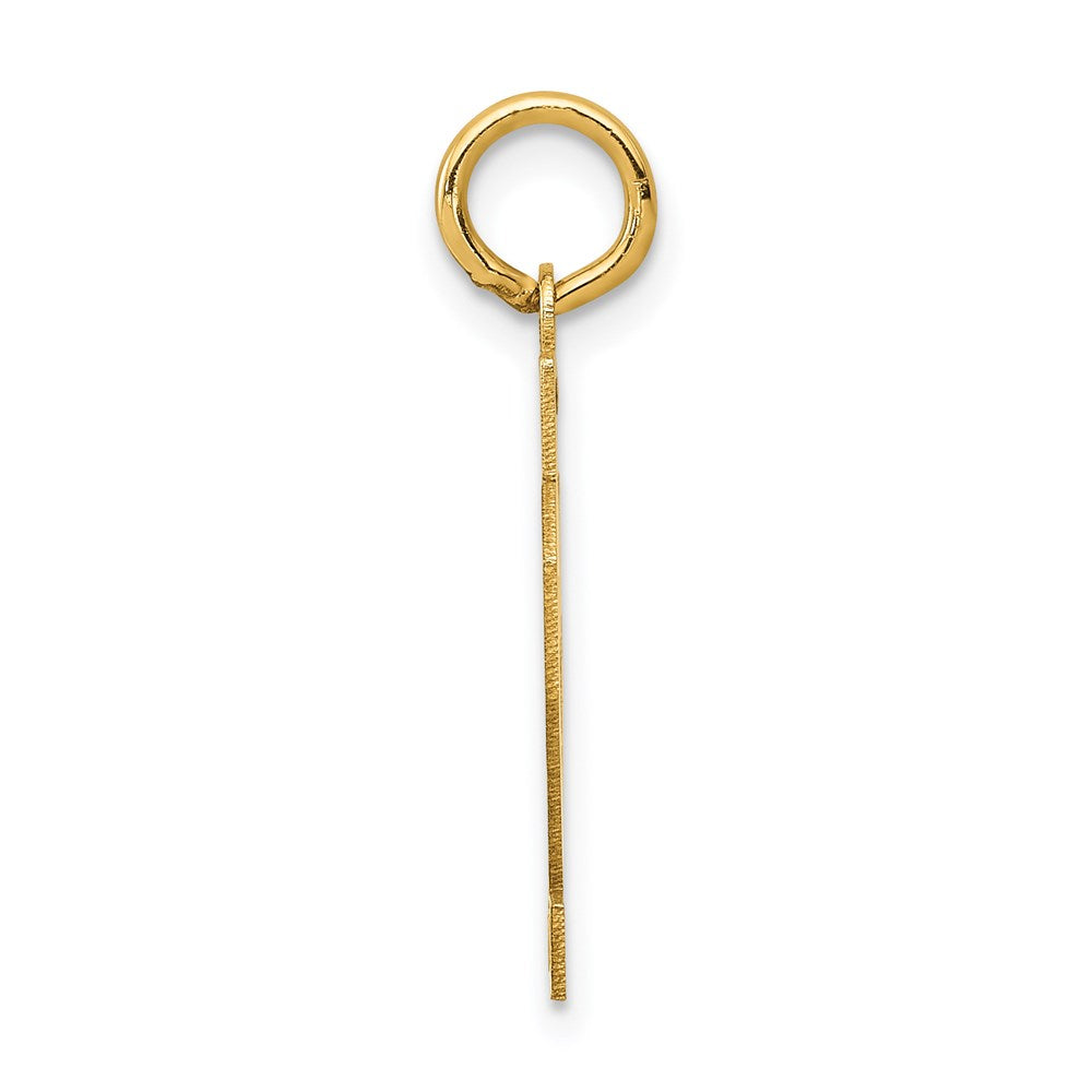 Alternate view of the 14k Yellow Gold, Jersey Collection, Small Number 62 Pendant by The Black Bow Jewelry Co.