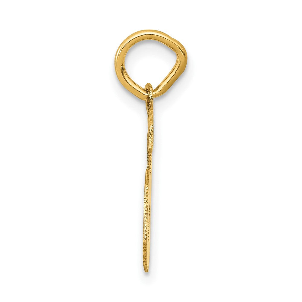 Alternate view of the 14k Yellow Gold, Jersey Collection, Small Number 6 Pendant by The Black Bow Jewelry Co.