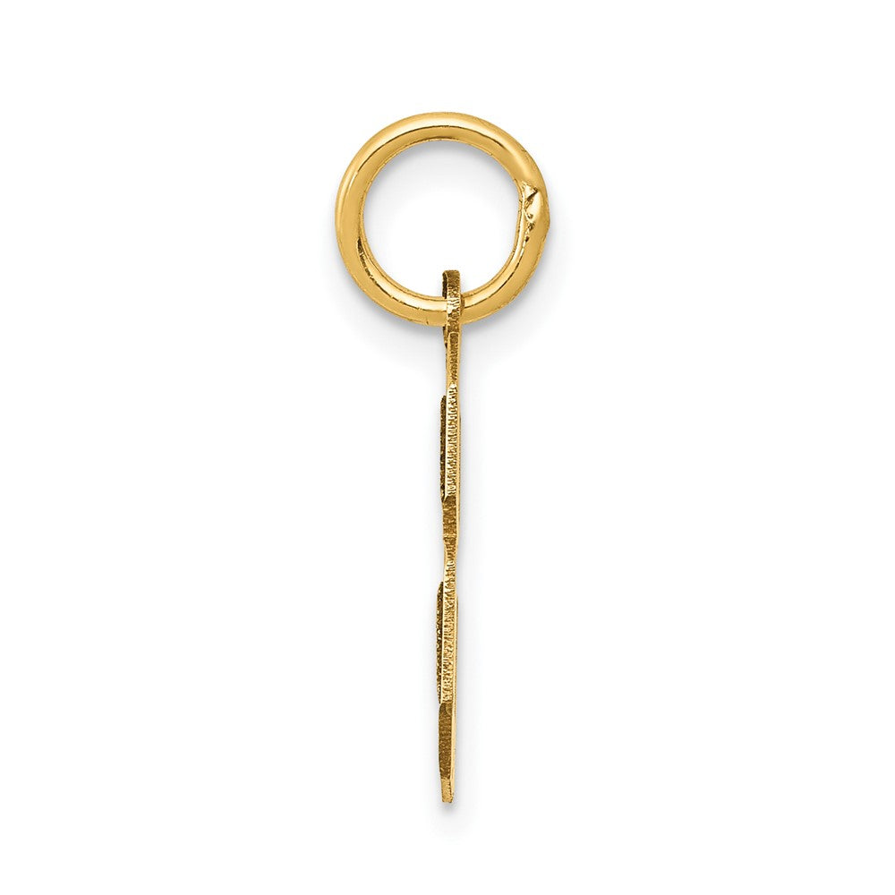 Alternate view of the 14k Yellow Gold, Jersey Collection, Small Number 8 Pendant by The Black Bow Jewelry Co.