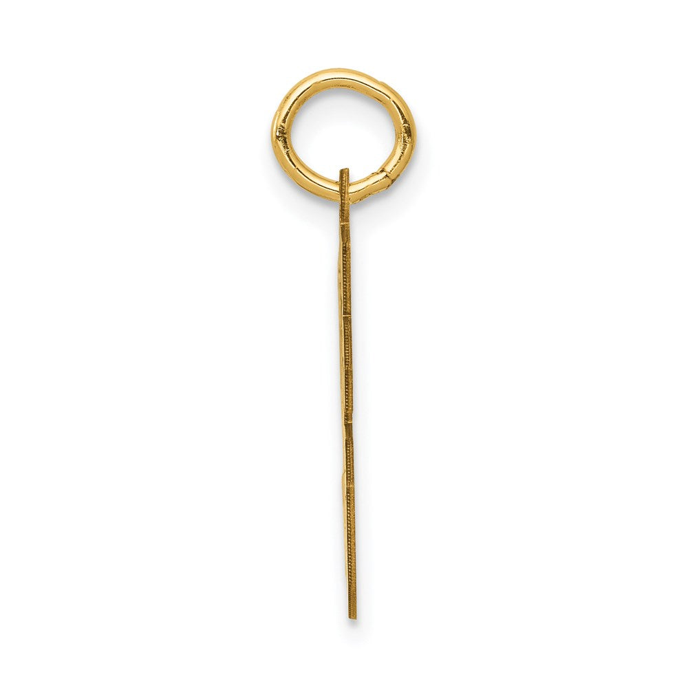 Alternate view of the 14k Yellow Gold, Jersey Collection, Small Number 96 Pendant by The Black Bow Jewelry Co.