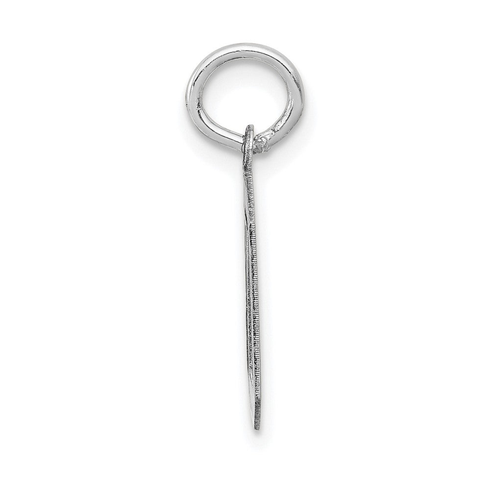 Alternate view of the 14k White Gold, Jersey Collection, Small Number 0 Pendant by The Black Bow Jewelry Co.
