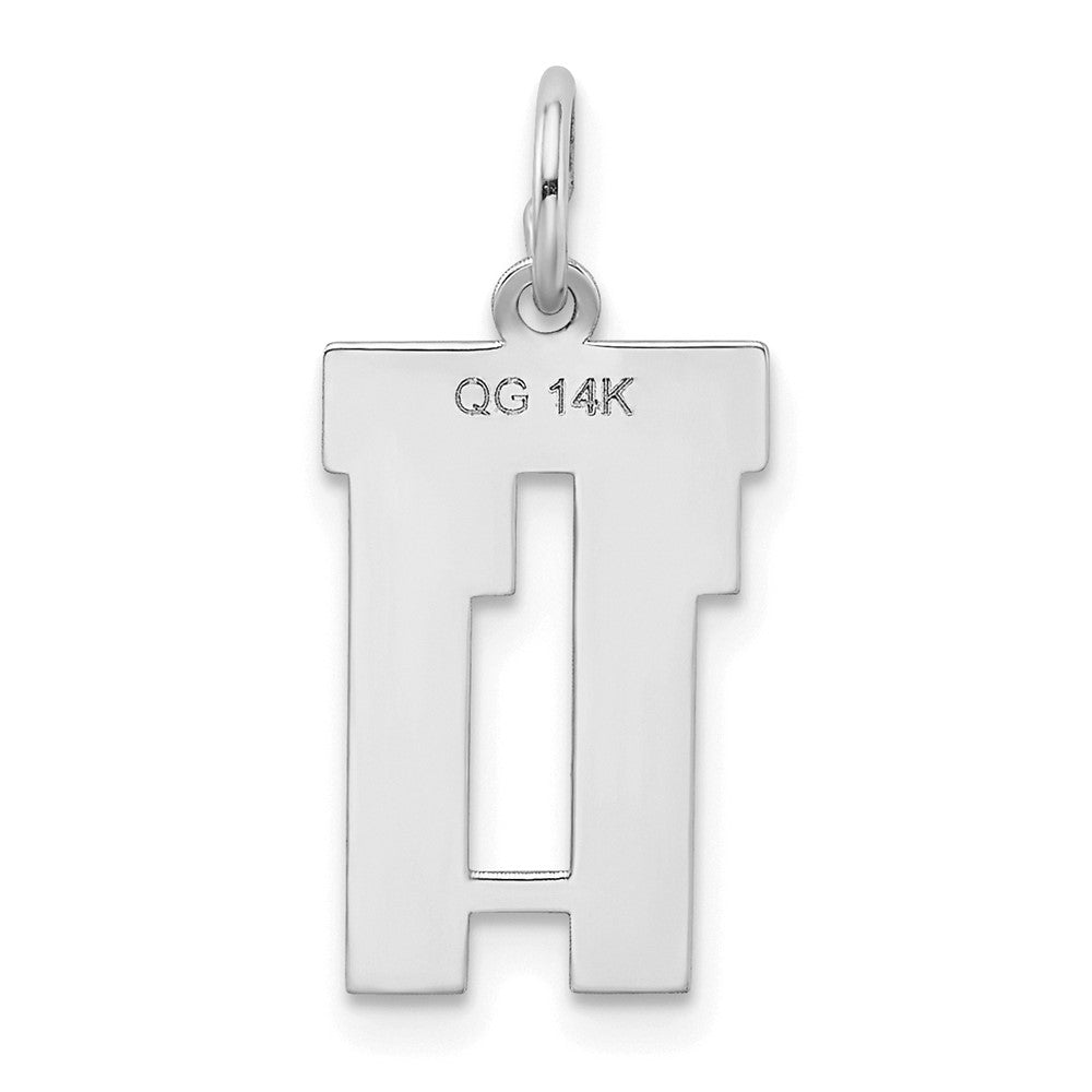 Alternate view of the 14k White Gold, Jersey Collection, Small Number 11 Pendant by The Black Bow Jewelry Co.