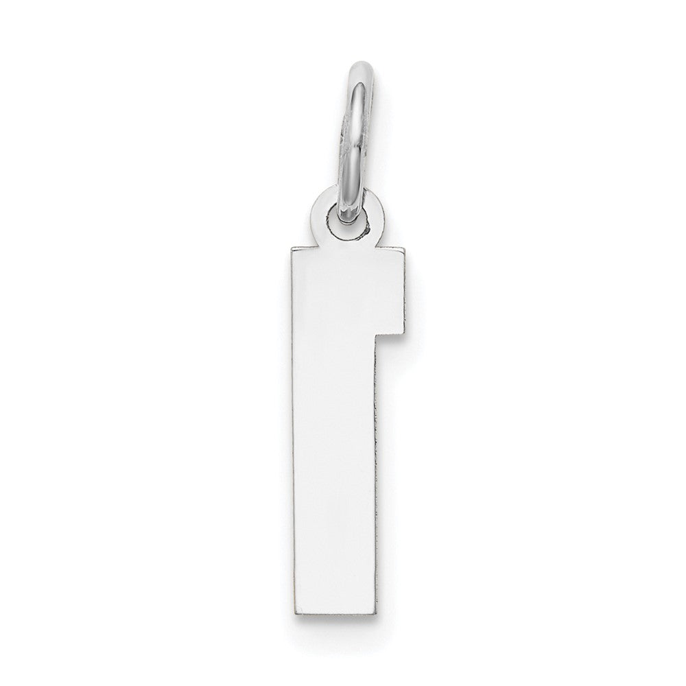Alternate view of the 14k White Gold, Jersey Collection, Small Number 1 Pendant by The Black Bow Jewelry Co.