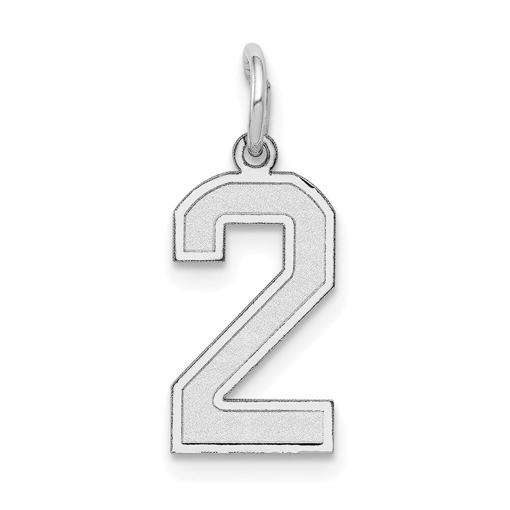 14k White Gold, Jersey Collection, Small Number 2 Pendant - Black Bow ...
