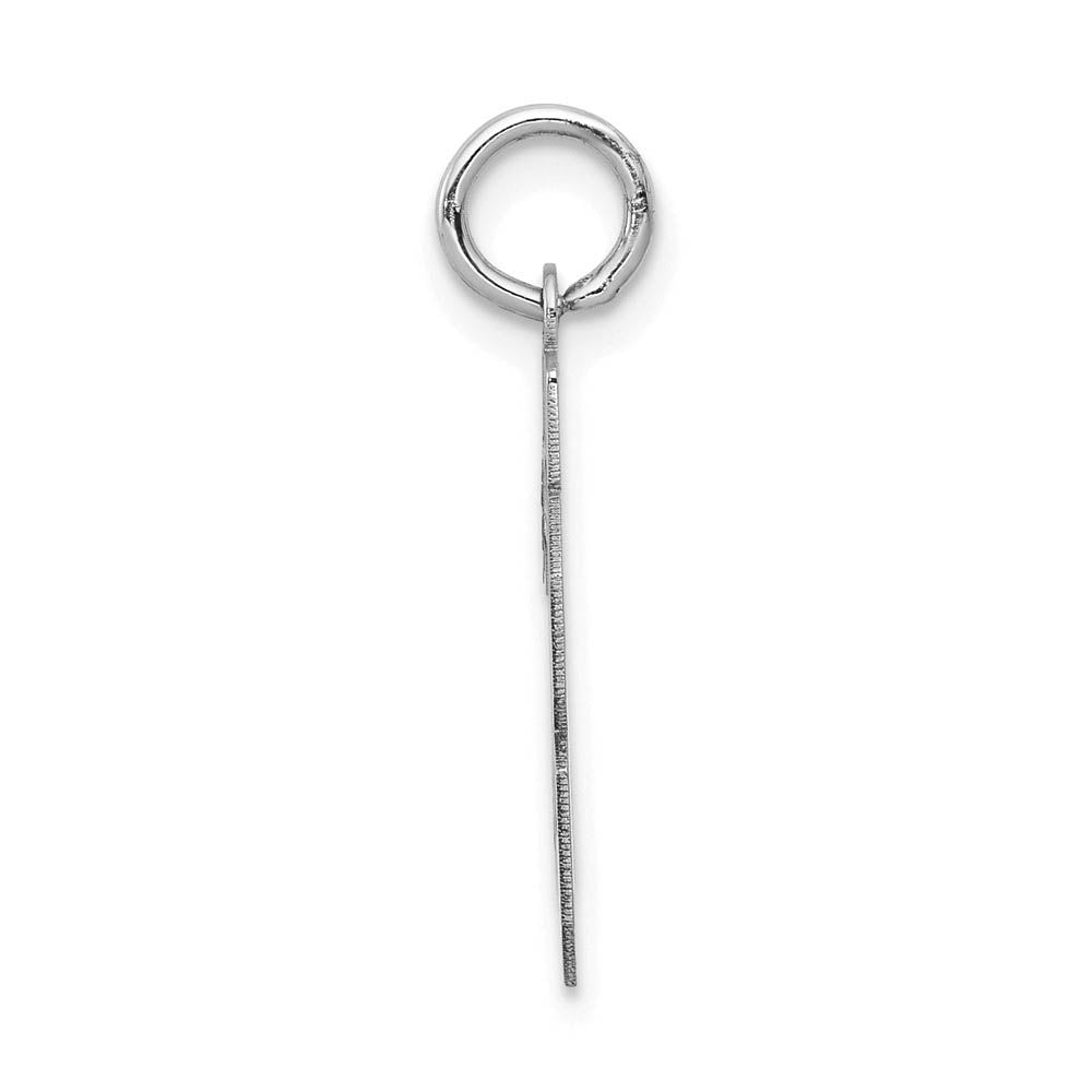 Alternate view of the 14k White Gold, Jersey Collection, Small Number 28 Pendant by The Black Bow Jewelry Co.