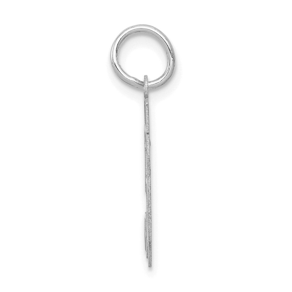 Alternate view of the 14k White Gold, Jersey Collection, Small Number 50 Pendant by The Black Bow Jewelry Co.