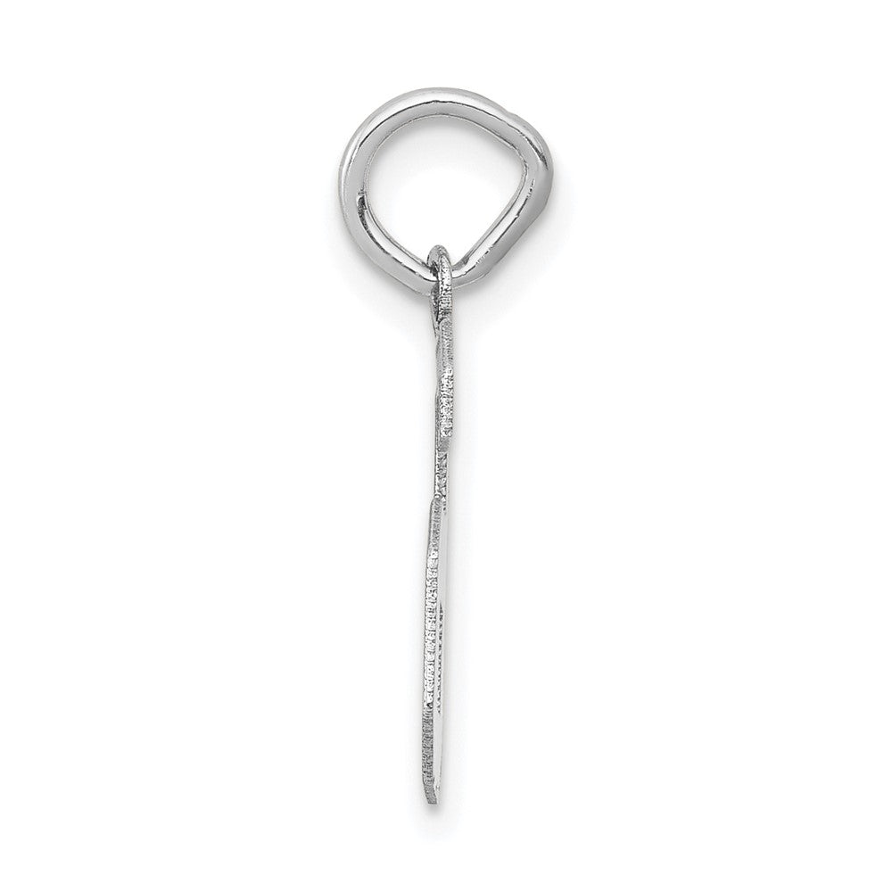 Alternate view of the 14k White Gold, Jersey Collection, Small Number 6 Pendant by The Black Bow Jewelry Co.