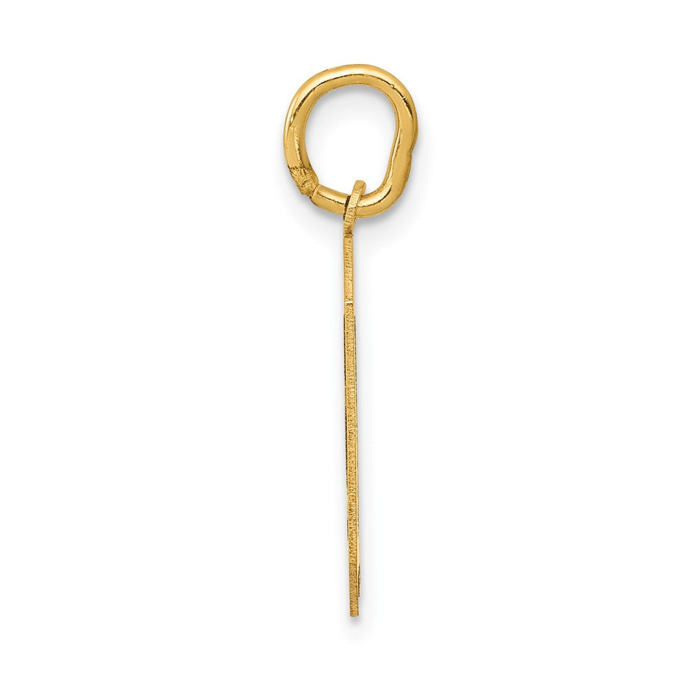 Alternate view of the 14k Yellow Gold, Jersey Collection, Medium Number 0 Pendant by The Black Bow Jewelry Co.