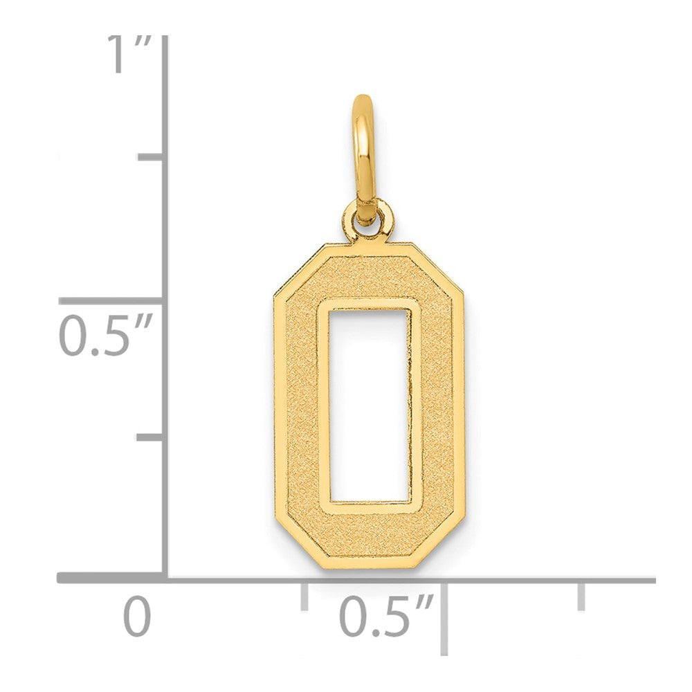 Alternate view of the 14k Yellow Gold, Jersey Collection, Medium Number 0 Pendant by The Black Bow Jewelry Co.