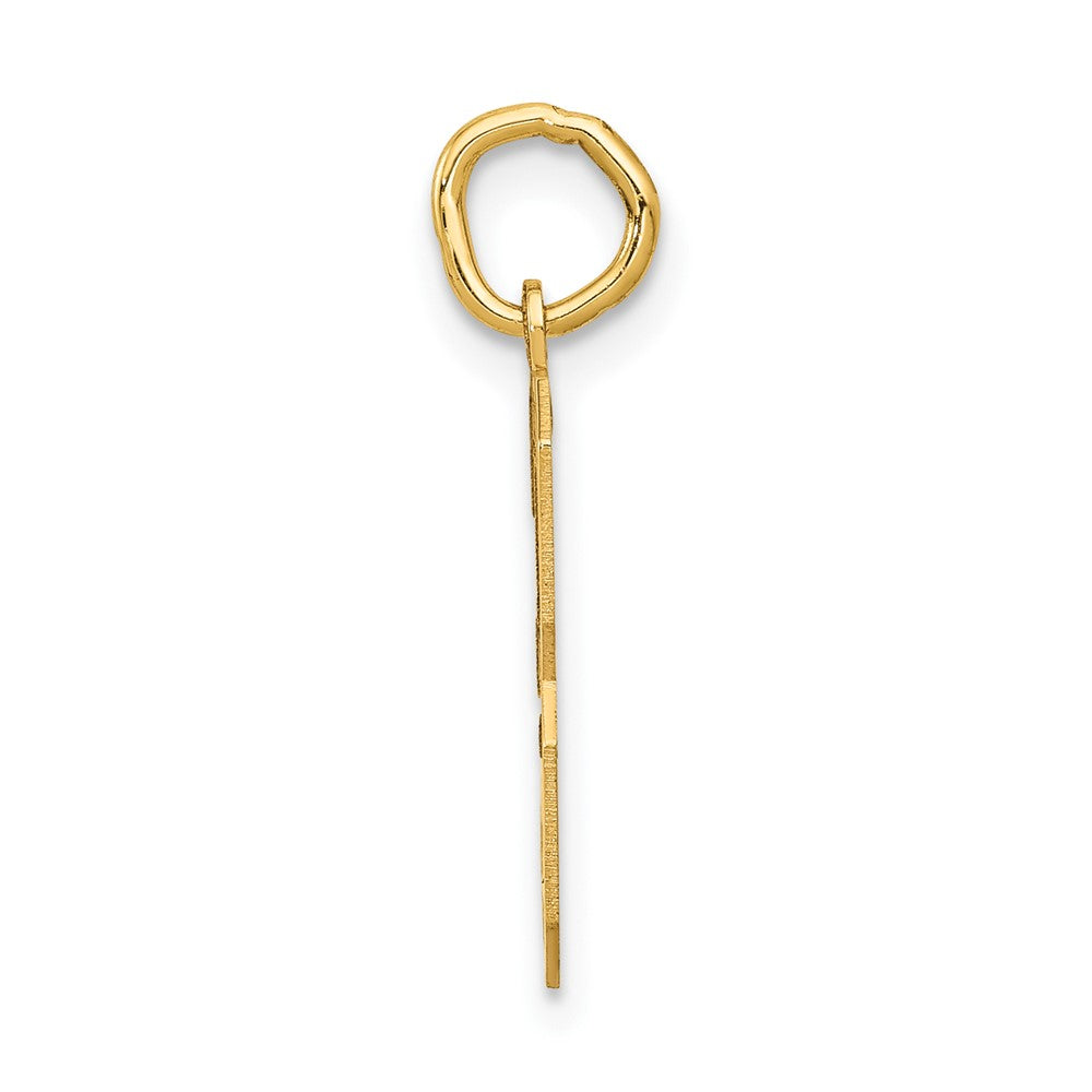 Alternate view of the 14k Yellow Gold, Jersey Collection, Medium Number 3 Pendant by The Black Bow Jewelry Co.