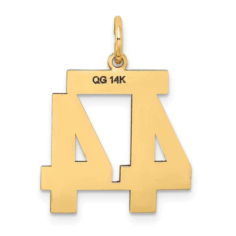 Alternate view of the 14k Yellow Gold, Jersey Collection, Medium Number 44 Pendant by The Black Bow Jewelry Co.