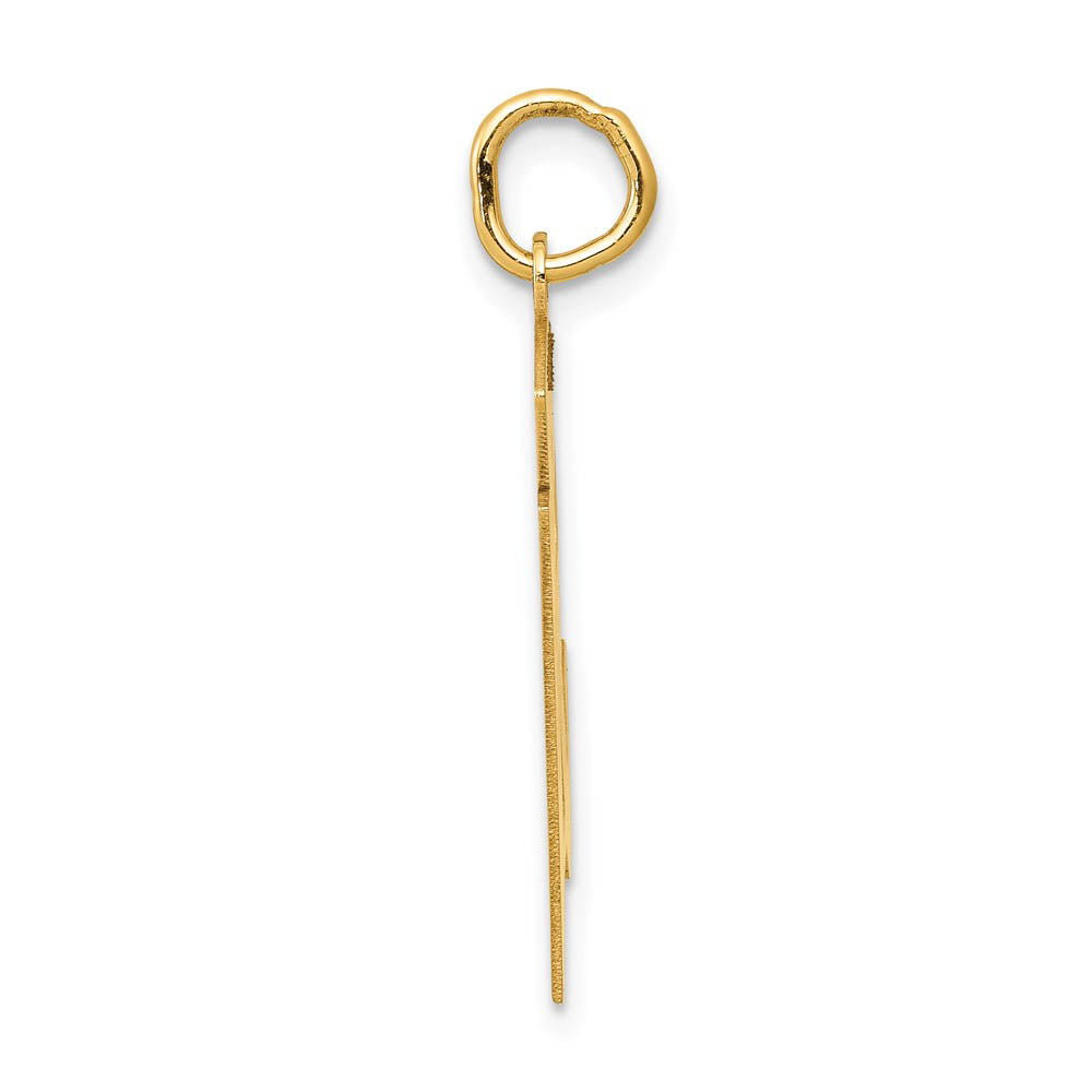 Alternate view of the 14k Yellow Gold, Jersey Collection, Medium Number 51 Pendant by The Black Bow Jewelry Co.