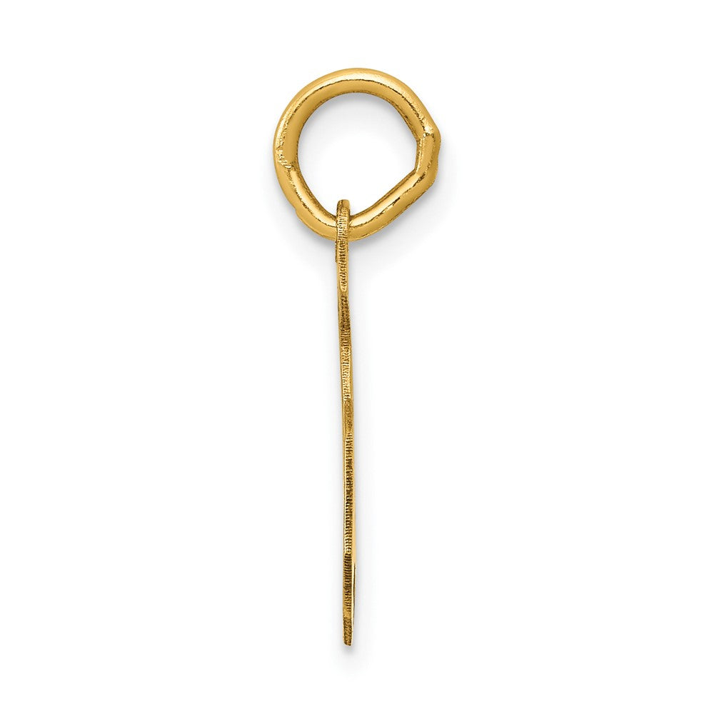 Alternate view of the 14k Yellow Gold, Jersey Collection, Medium Number 5 Pendant by The Black Bow Jewelry Co.