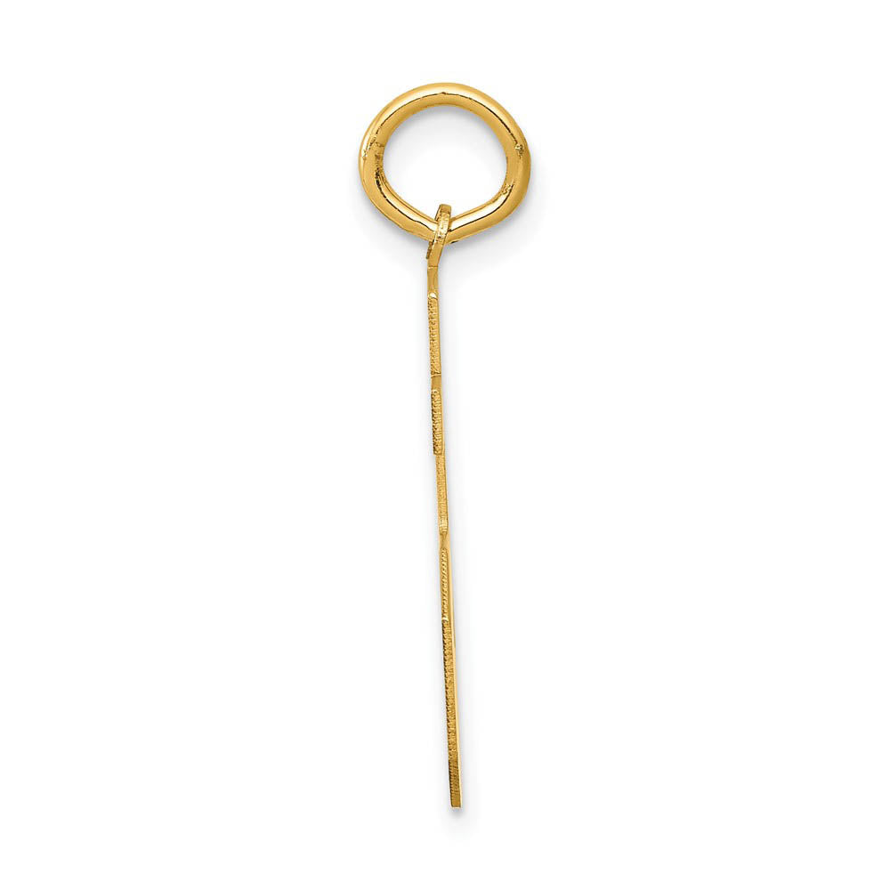 Alternate view of the 14k Yellow Gold, Jersey Collection, Medium Number 75 Pendant by The Black Bow Jewelry Co.