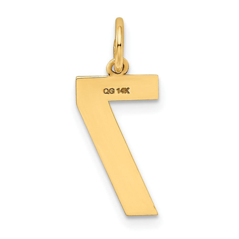 Alternate view of the 14k Yellow Gold, Jersey Collection, Medium Number 7 Pendant by The Black Bow Jewelry Co.