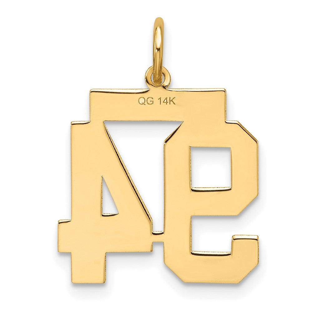 Alternate view of the 14k Yellow Gold, Jersey Collection, Medium Number 94 Pendant by The Black Bow Jewelry Co.