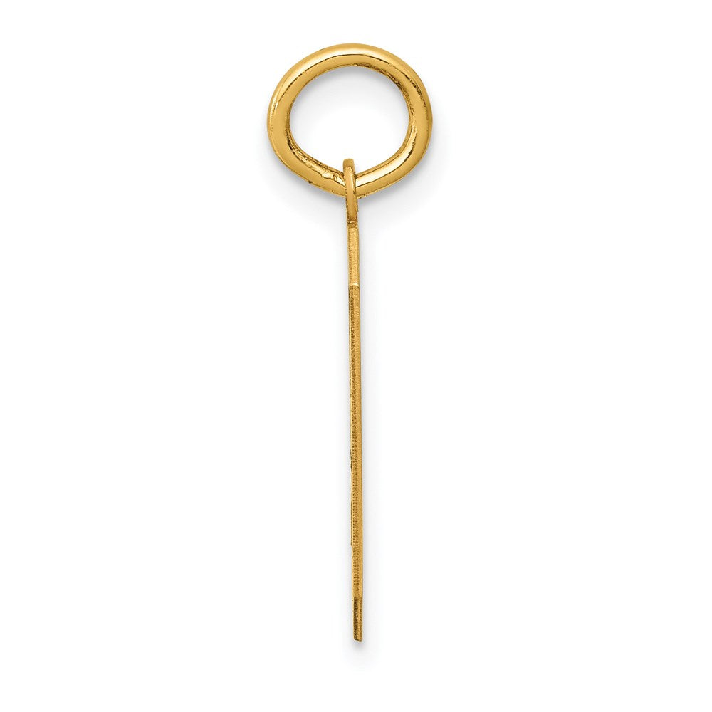 Alternate view of the 14k Yellow Gold, Jersey Collection, Medium Number 9 Pendant by The Black Bow Jewelry Co.
