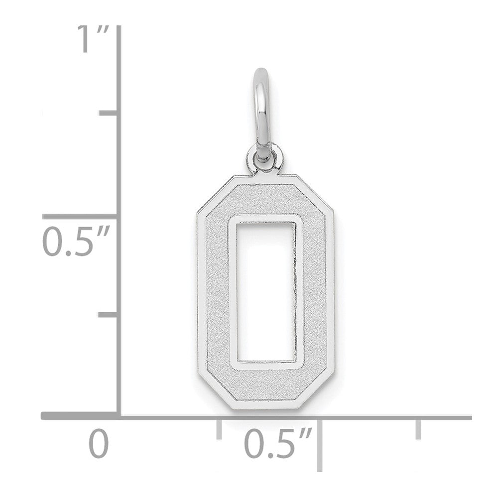 Alternate view of the 14k White Gold, Jersey Collection, Medium Number 0 Pendant by The Black Bow Jewelry Co.