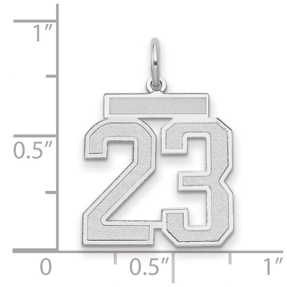 Alternate view of the 14k White Gold, Jersey Collection, Medium Number 23 Pendant by The Black Bow Jewelry Co.