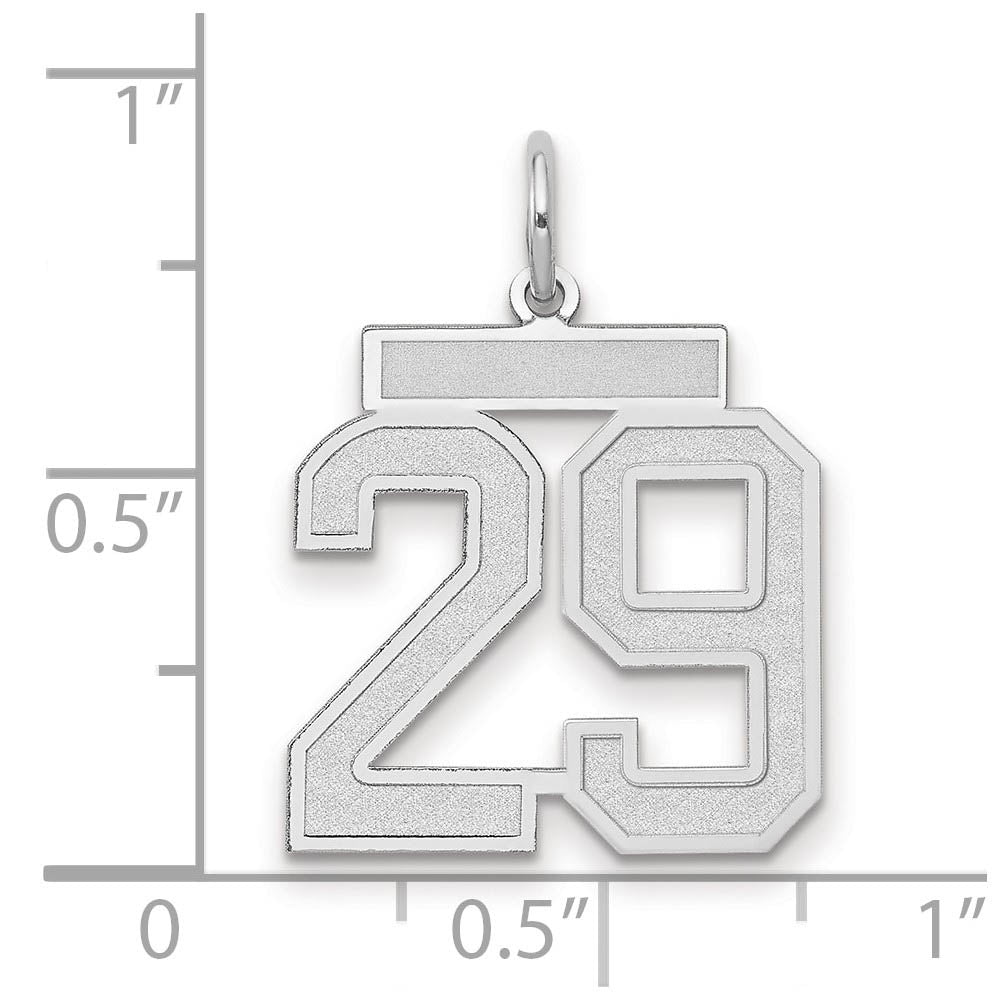 Alternate view of the 14k White Gold, Jersey Collection, Medium Number 29 Pendant by The Black Bow Jewelry Co.