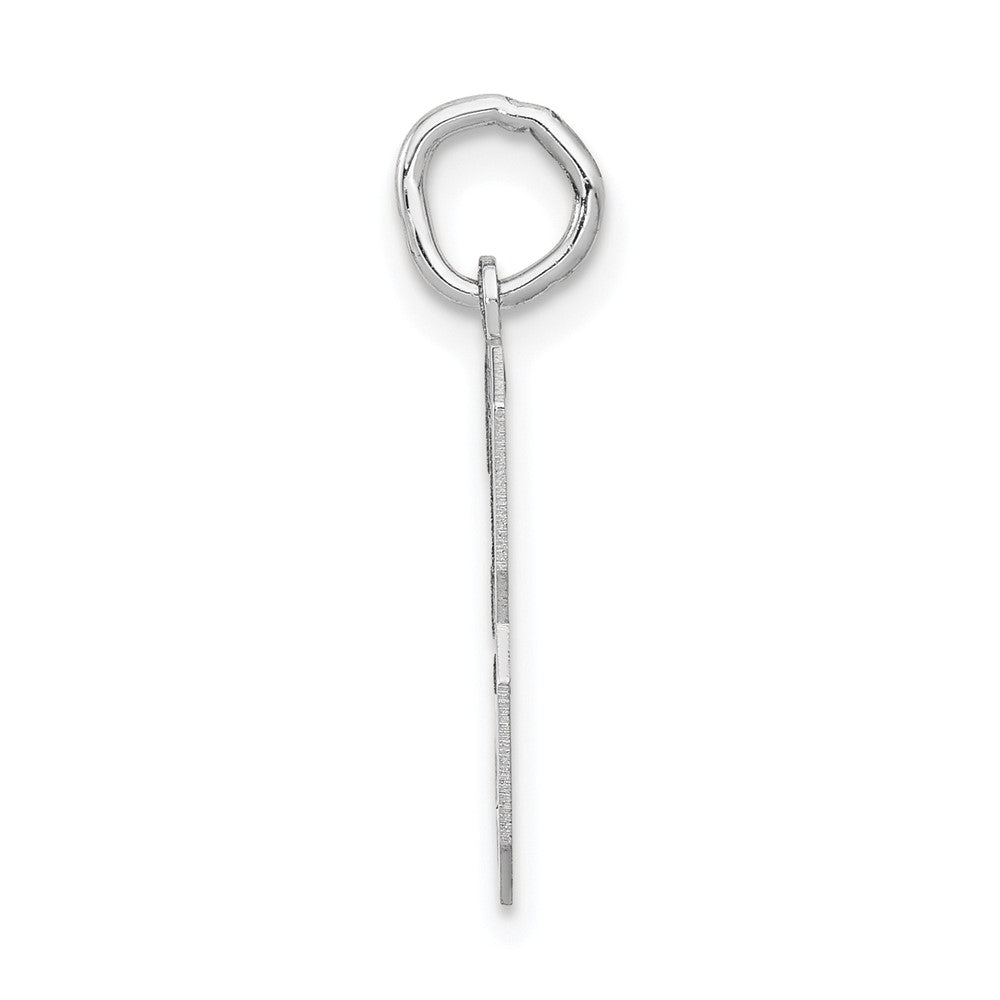 Alternate view of the 14k White Gold, Jersey Collection, Medium Number 3 Pendant by The Black Bow Jewelry Co.