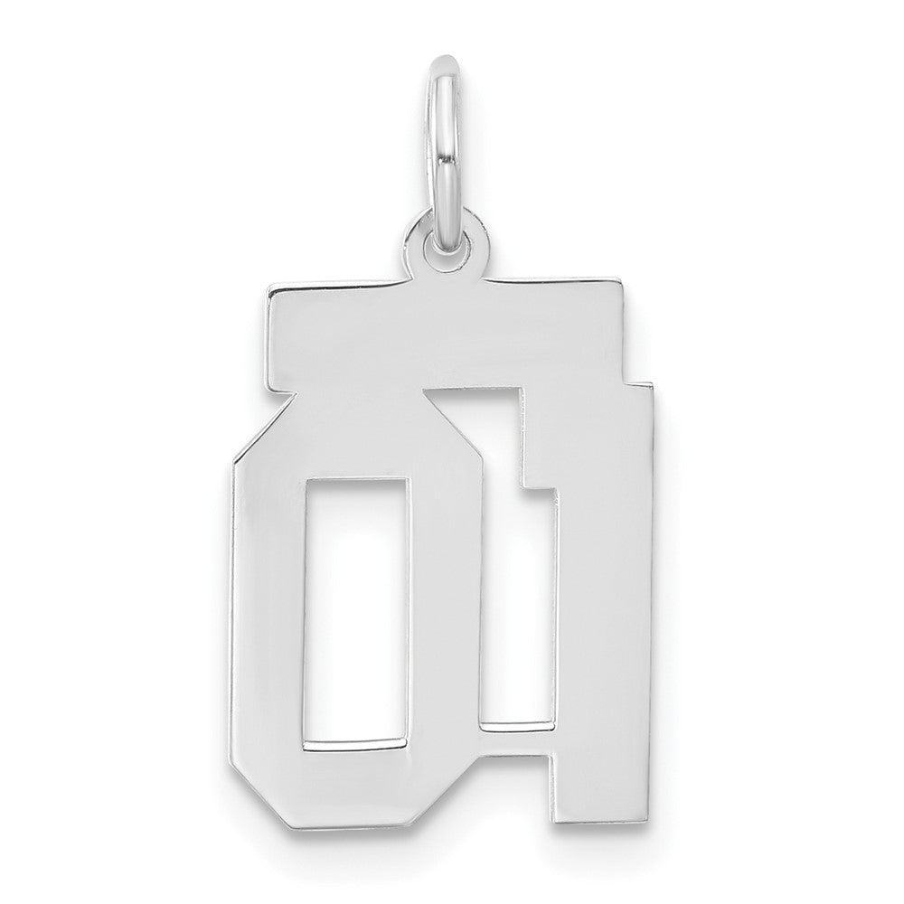 Sterling Silver, Athletic Collection, Small Polished Number 01 Pendant, Item P10407-01 by The Black Bow Jewelry Co.