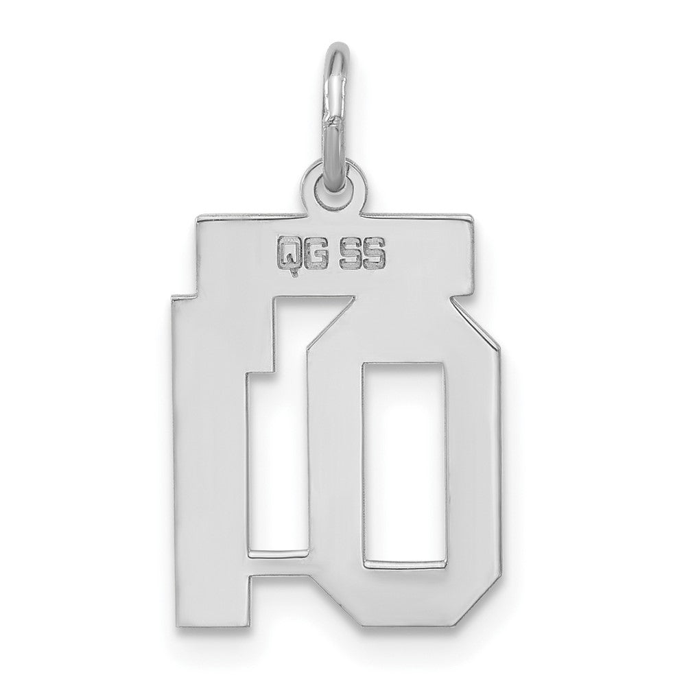 Alternate view of the Sterling Silver, Athletic Collection, Small Polished Number 01 Pendant by The Black Bow Jewelry Co.
