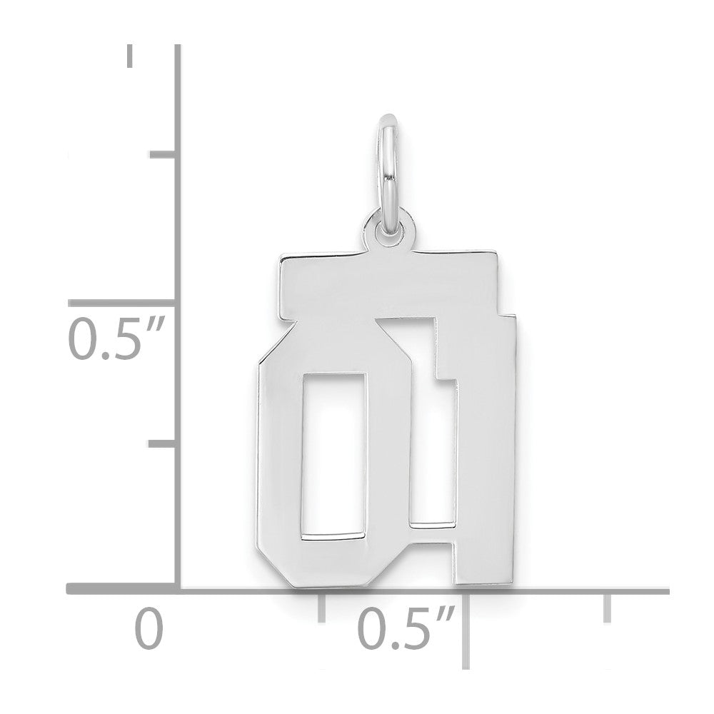 Alternate view of the Sterling Silver, Athletic Collection, Small Polished Number 01 Pendant by The Black Bow Jewelry Co.