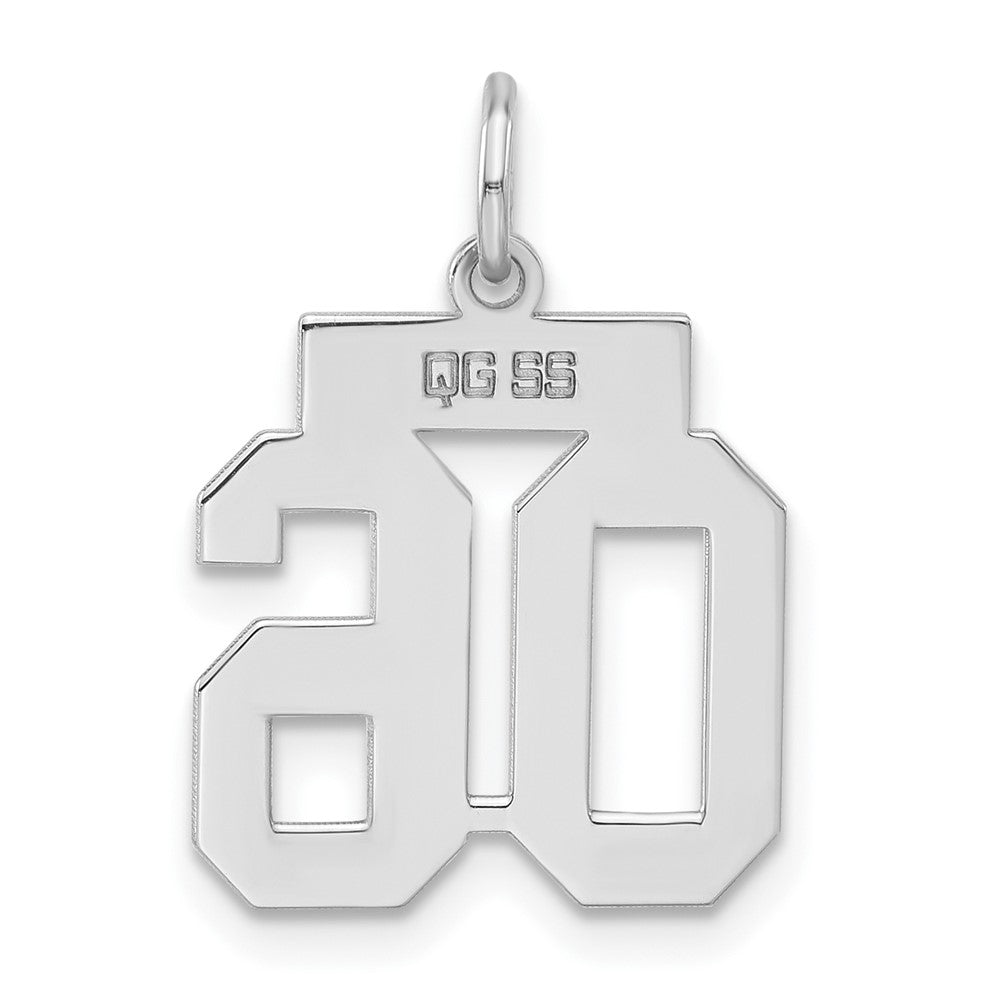 Alternate view of the Sterling Silver, Athletic Collection, Small Polished Number 06 Pendant by The Black Bow Jewelry Co.