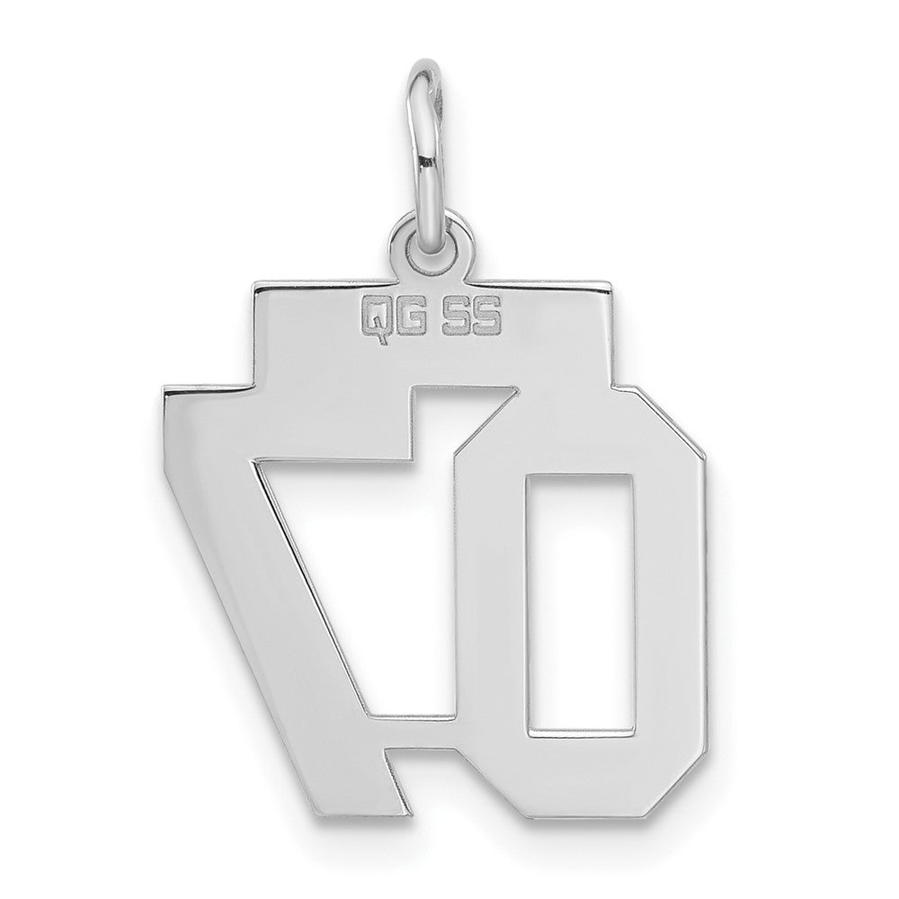 Alternate view of the Sterling Silver, Athletic Collection, Small Polished Number 07 Pendant by The Black Bow Jewelry Co.