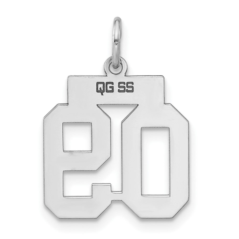 Alternate view of the Sterling Silver, Athletic Collection, Small Polished Number 09 Pendant by The Black Bow Jewelry Co.