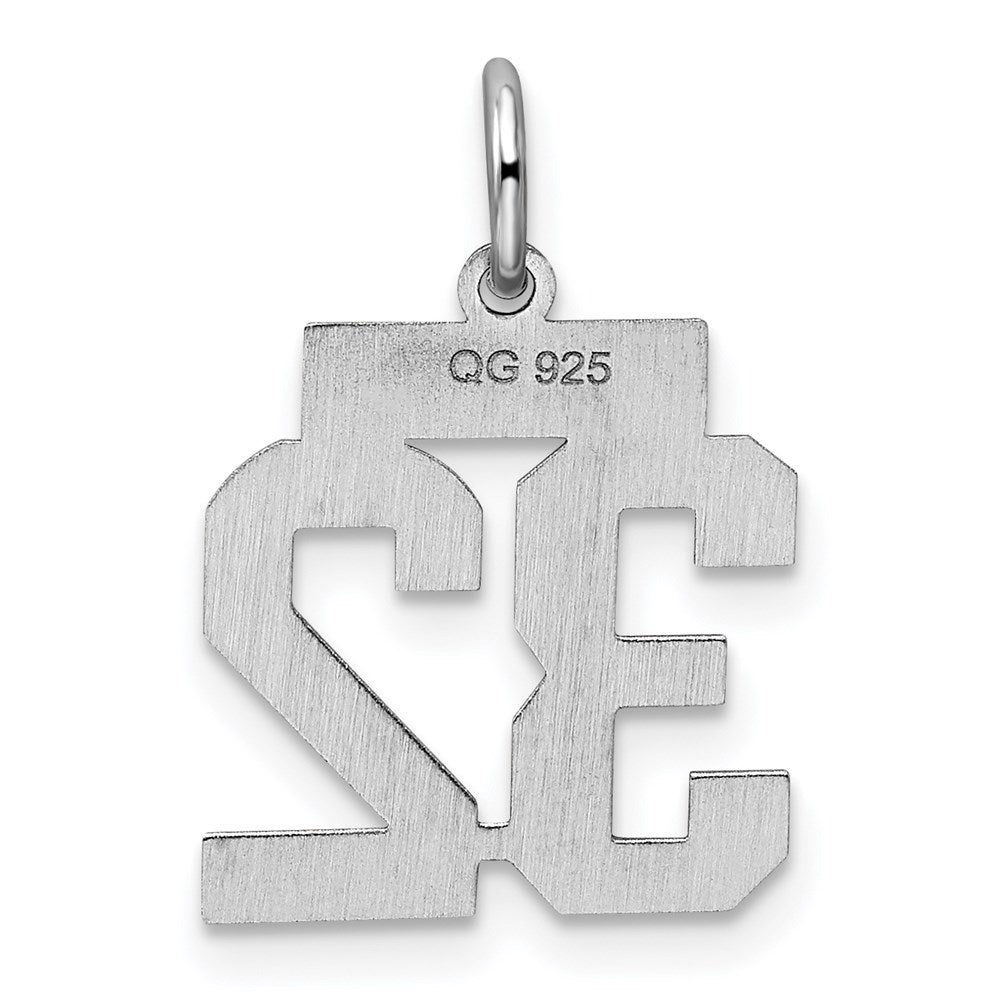 Alternate view of the Sterling Silver, Athletic Collection, Small Polished Number 32 Pendant by The Black Bow Jewelry Co.