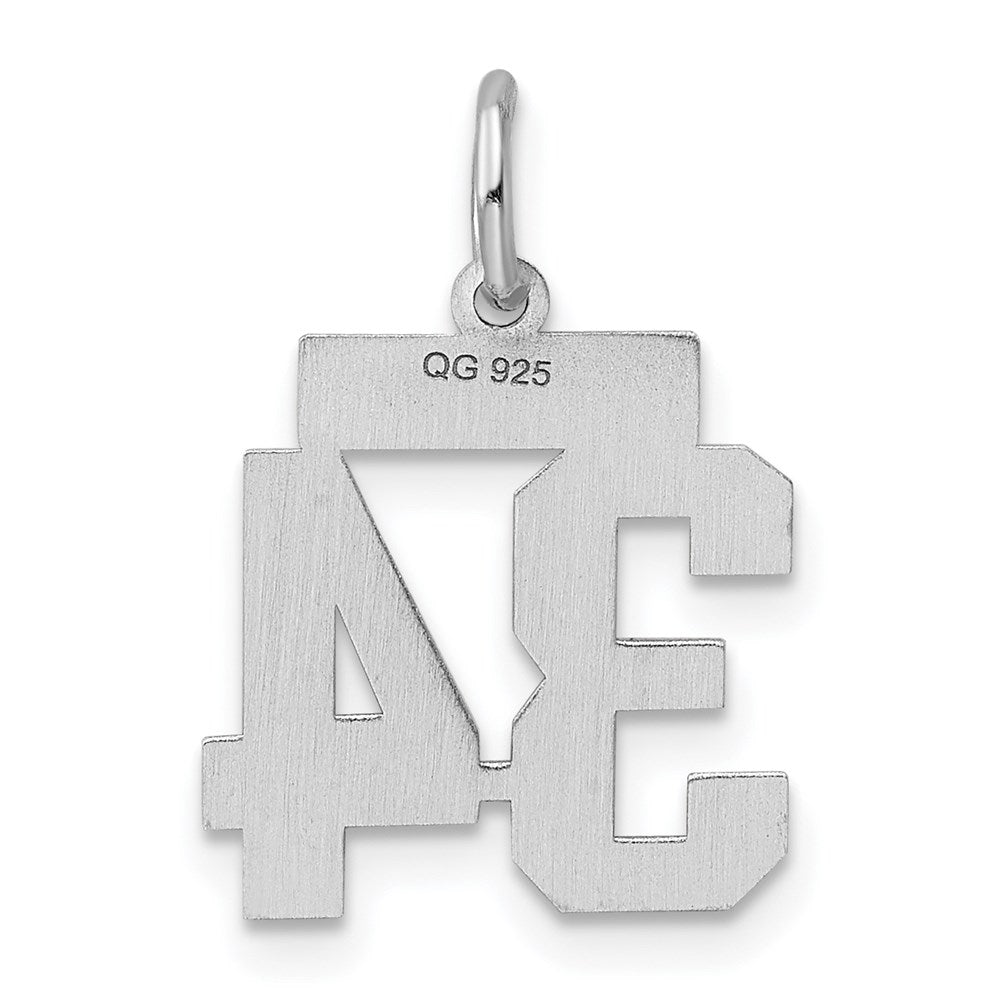 Alternate view of the Sterling Silver, Athletic Collection, Small Polished Number 34 Pendant by The Black Bow Jewelry Co.