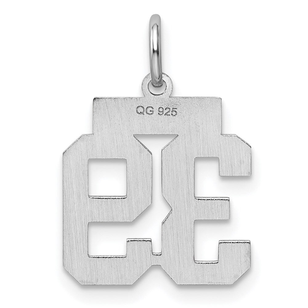 Alternate view of the Sterling Silver, Athletic Collection, Small Polished Number 39 Pendant by The Black Bow Jewelry Co.