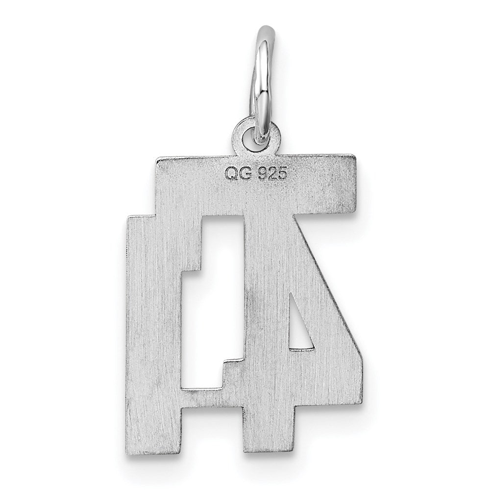 Alternate view of the Sterling Silver, Athletic Collection, Small Polished Number 41 Pendant by The Black Bow Jewelry Co.