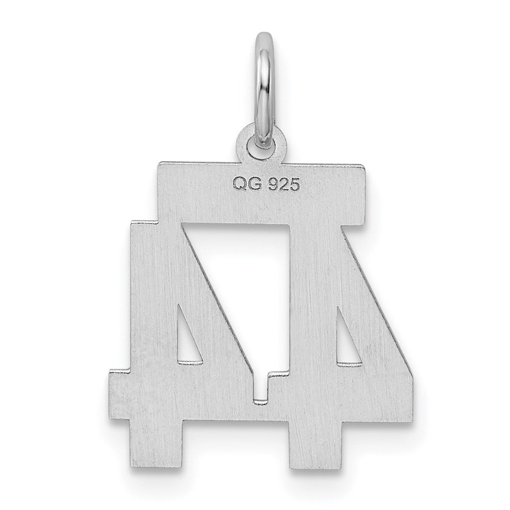 Alternate view of the Sterling Silver, Athletic Collection, Small Polished Number 44 Pendant by The Black Bow Jewelry Co.