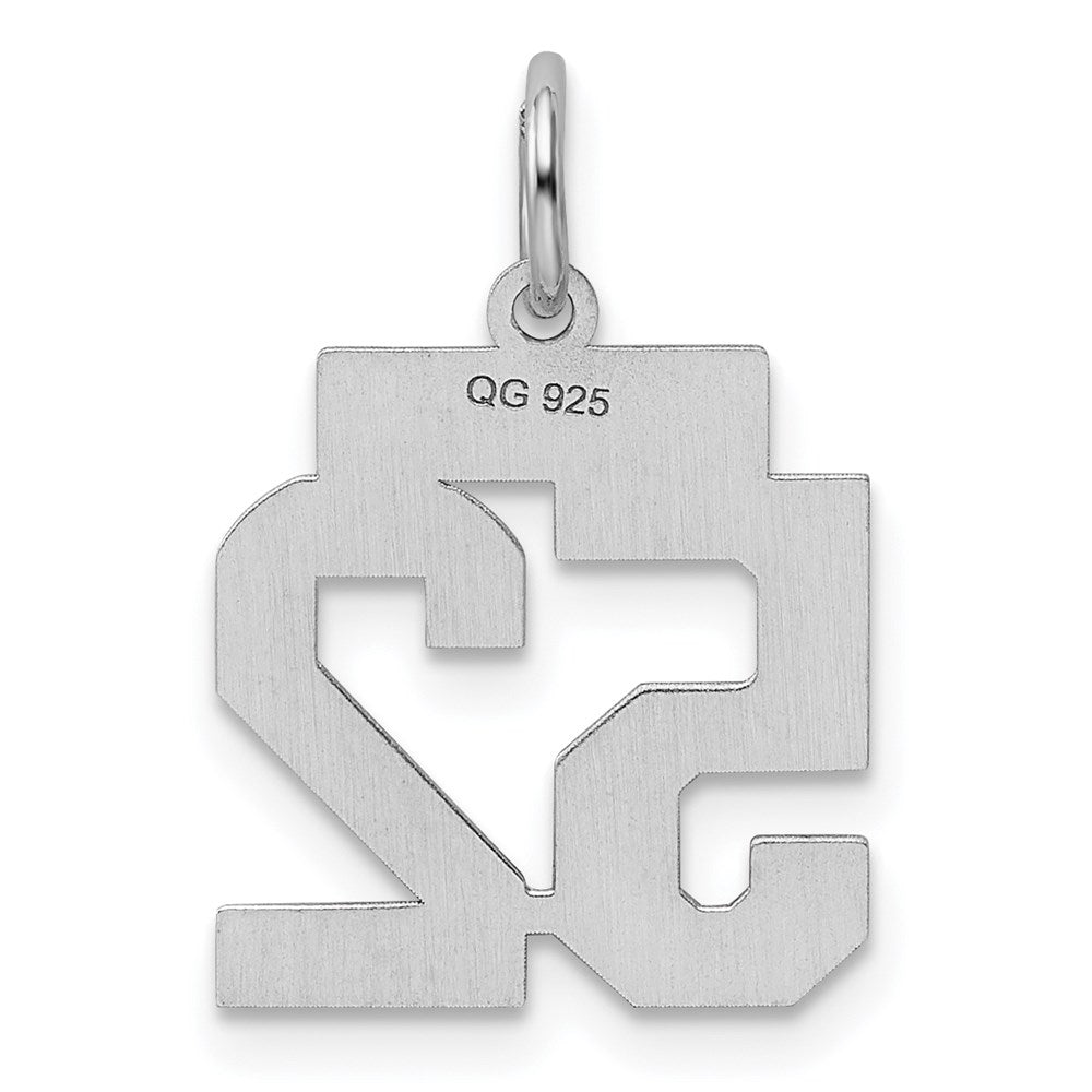 Alternate view of the Sterling Silver, Athletic Collection, Small Polished Number 52 Pendant by The Black Bow Jewelry Co.