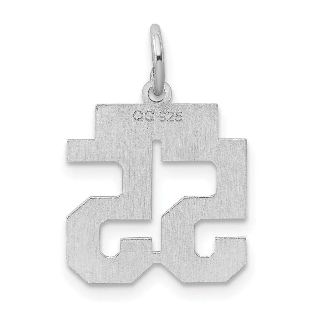 Alternate view of the Sterling Silver, Athletic Collection, Small Polished Number 55 Pendant by The Black Bow Jewelry Co.