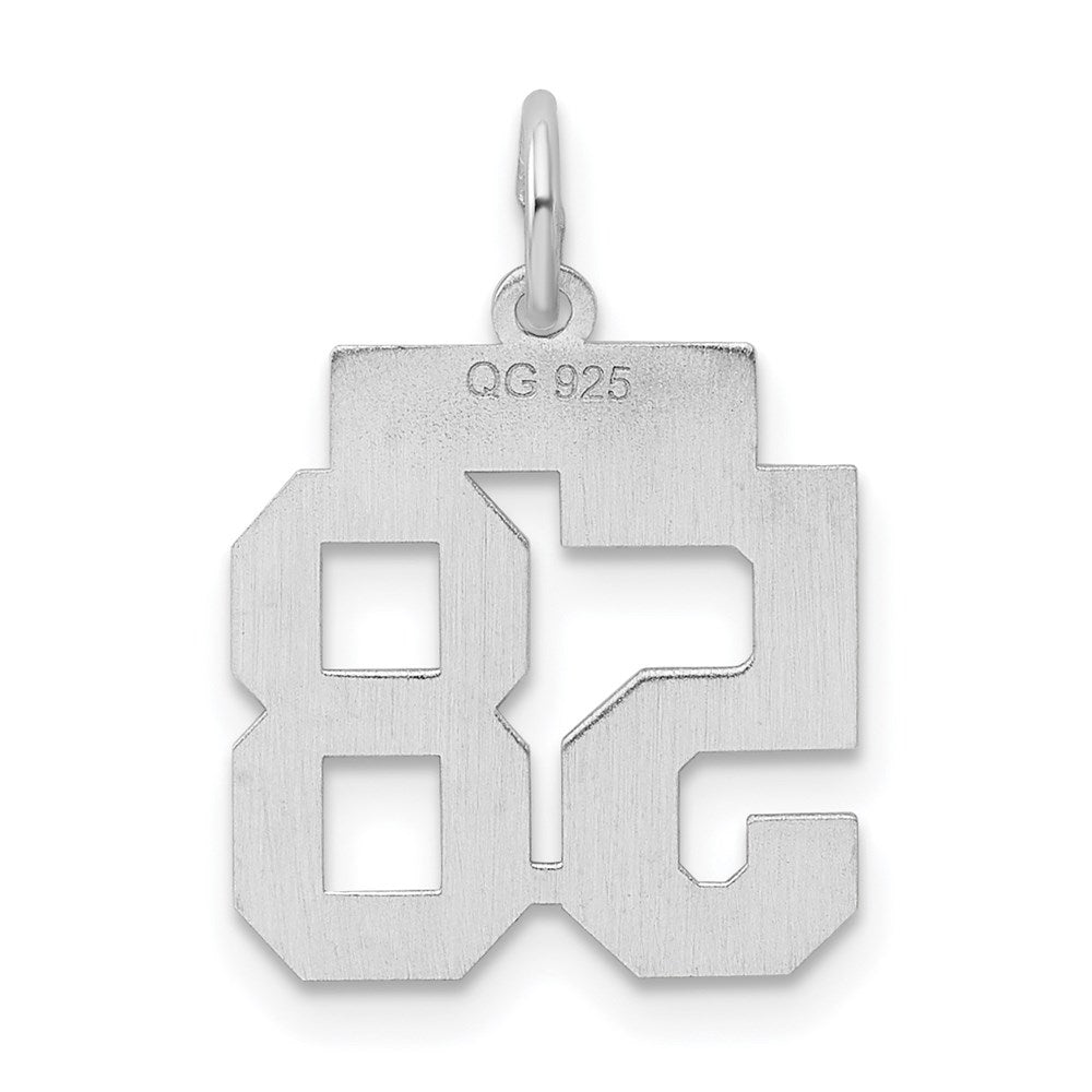 Alternate view of the Sterling Silver, Athletic Collection, Small Polished Number 58 Pendant by The Black Bow Jewelry Co.