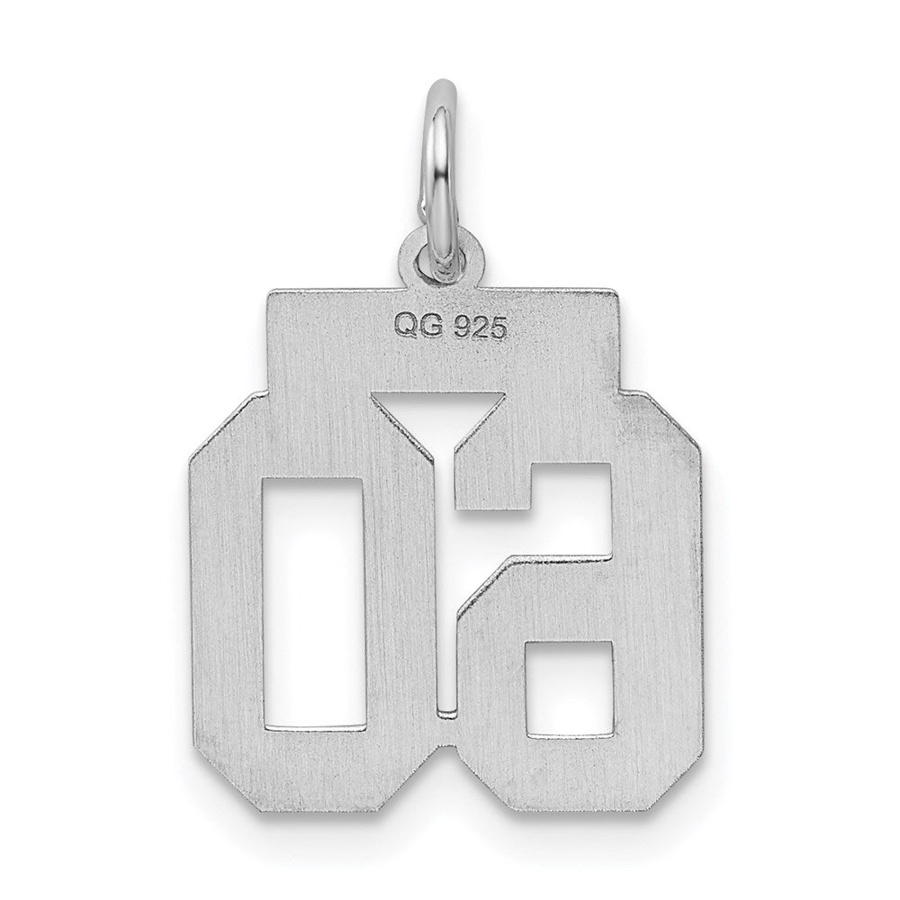 Alternate view of the Sterling Silver, Athletic Collection, Small Polished Number 60 Pendant by The Black Bow Jewelry Co.