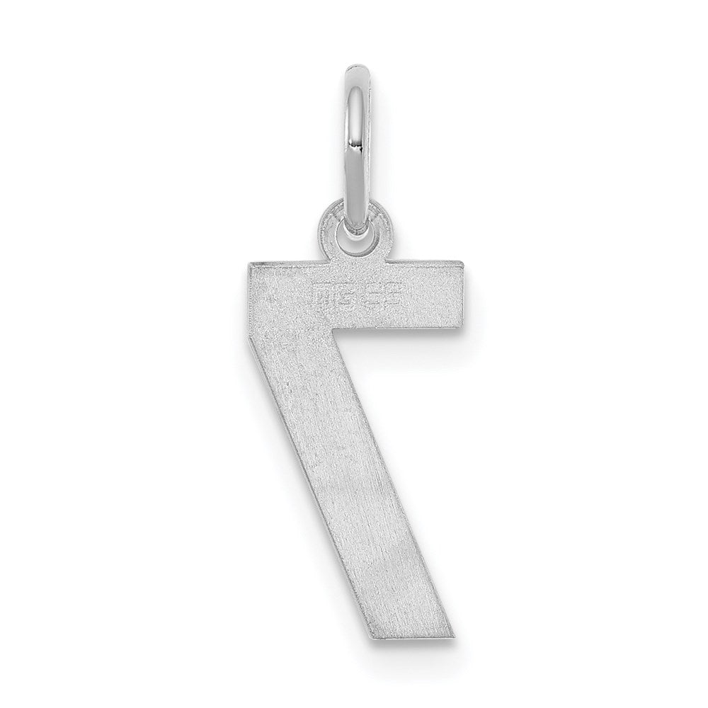Alternate view of the Sterling Silver, Athletic Collection, Small Polished Number 7 Pendant by The Black Bow Jewelry Co.