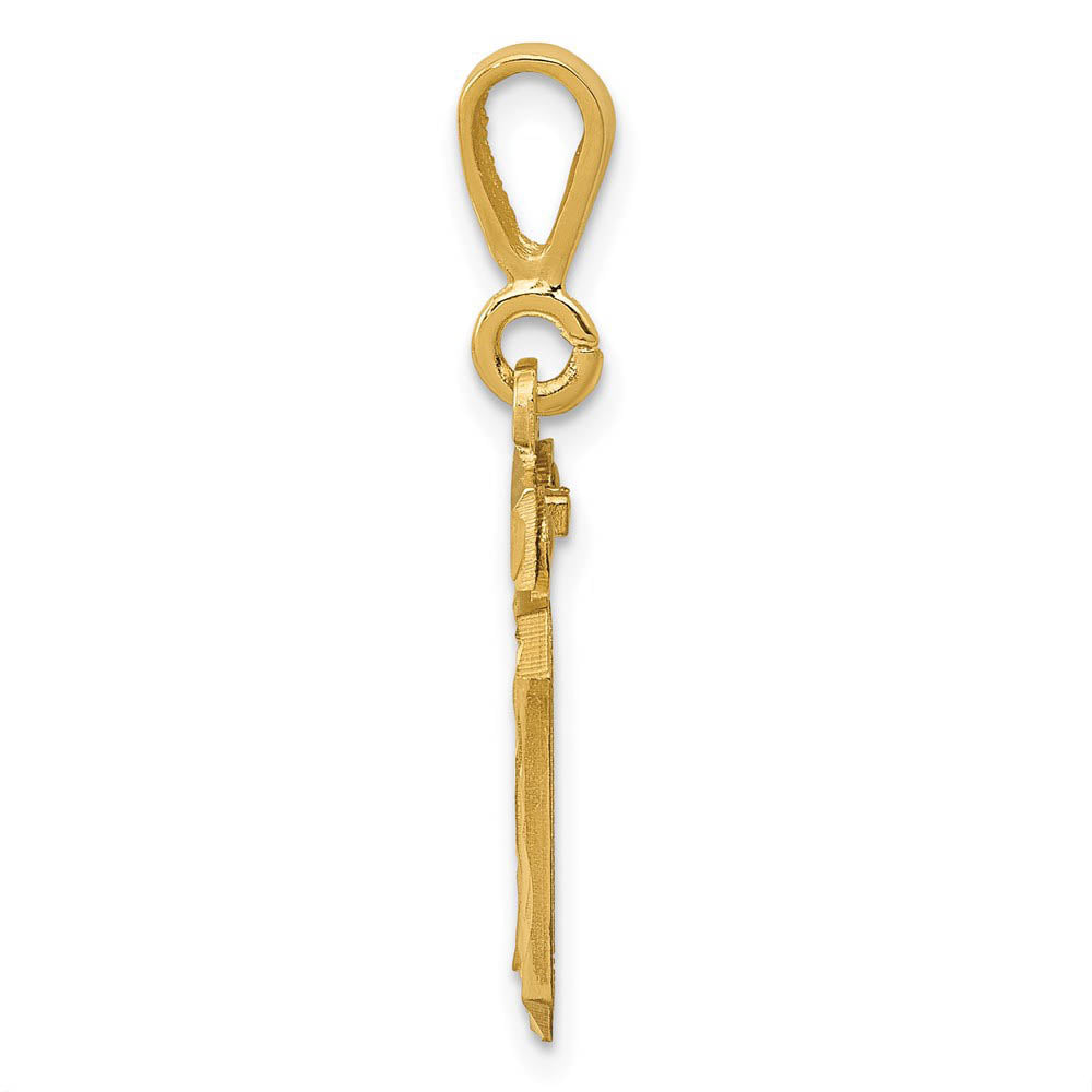 Alternate view of the 14k Yellow Gold, Varsity Collection, Small D/C Pendant Number 10 by The Black Bow Jewelry Co.