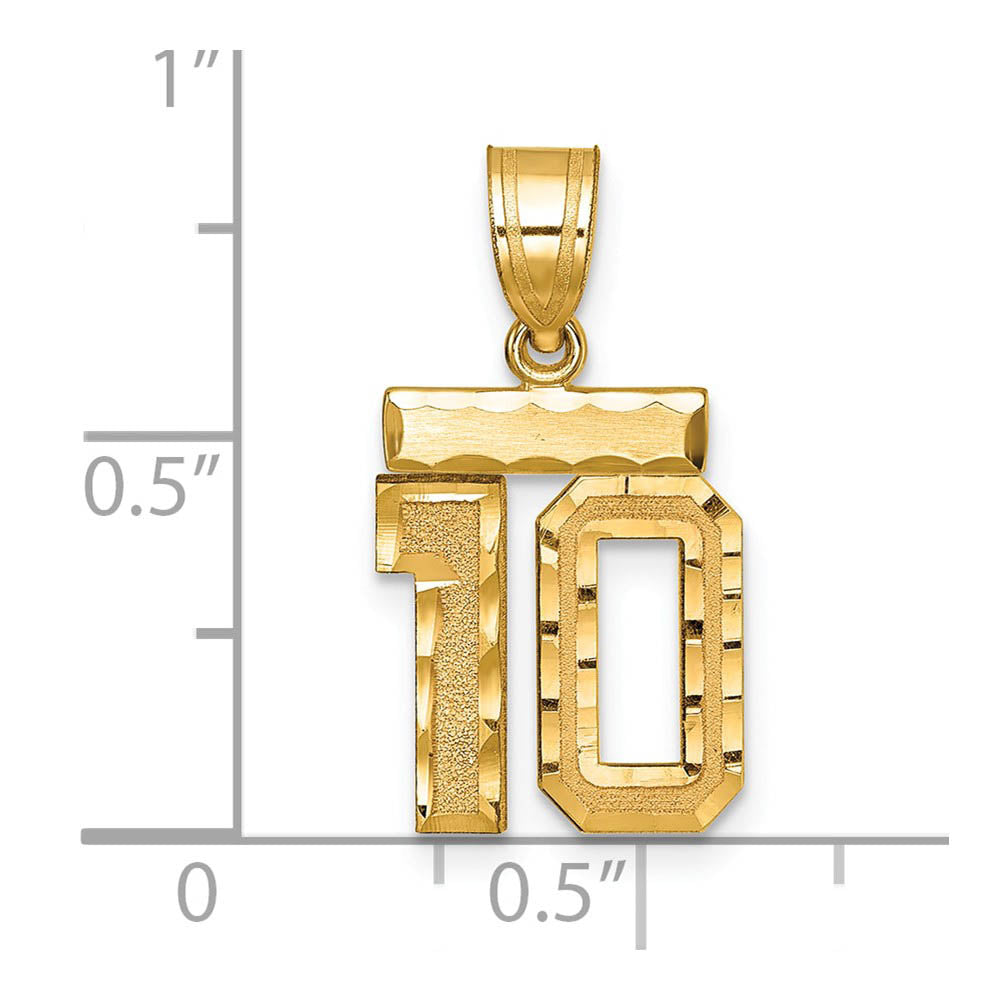 Alternate view of the 14k Yellow Gold, Varsity Collection, Small D/C Pendant Number 10 by The Black Bow Jewelry Co.