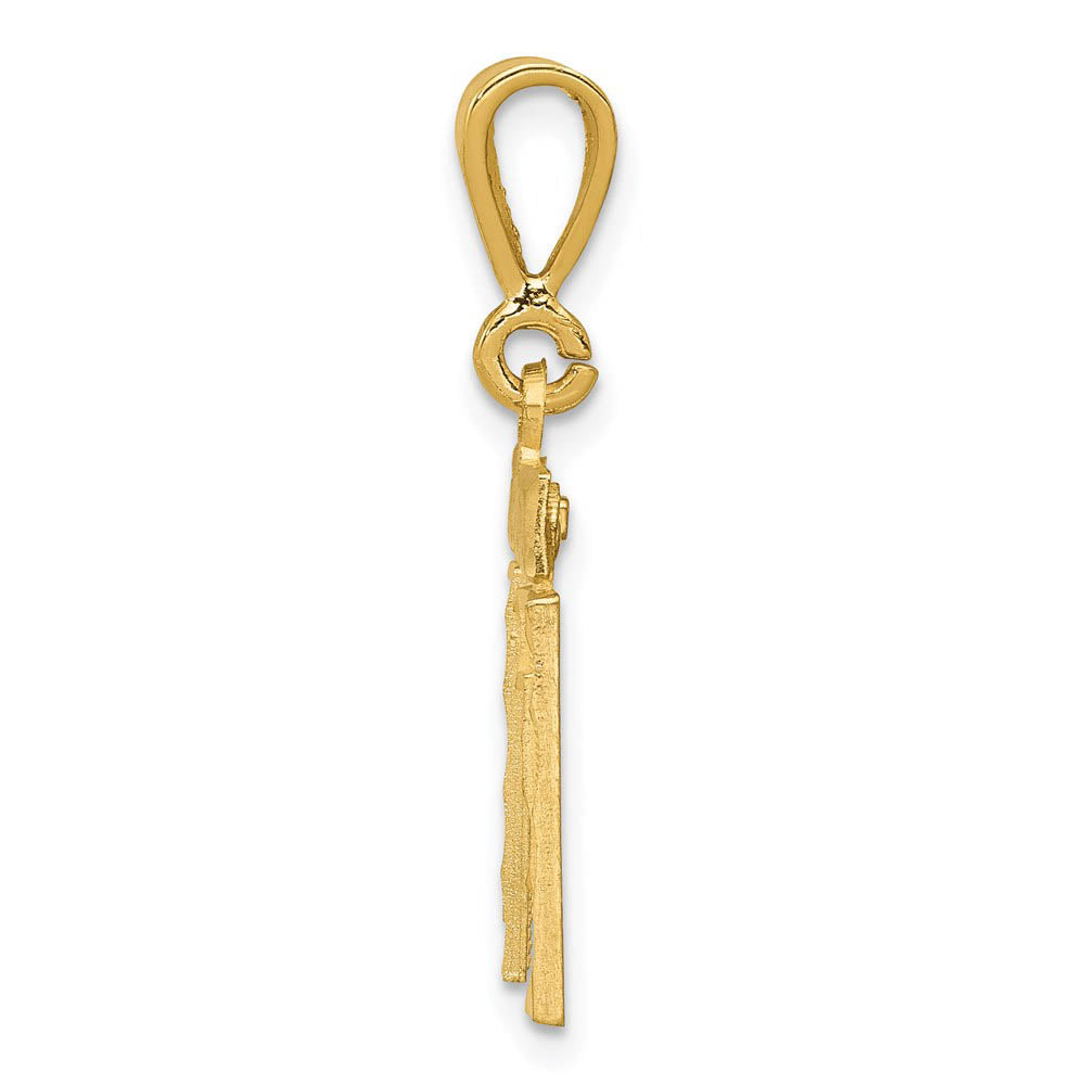 Alternate view of the 14k Yellow Gold, Varsity Collection, Small D/C Pendant Number 11 by The Black Bow Jewelry Co.