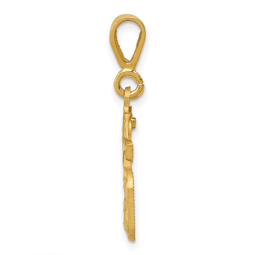Alternate view of the 14k Yellow Gold, Varsity Collection, Small D/C Pendant Number 15 by The Black Bow Jewelry Co.