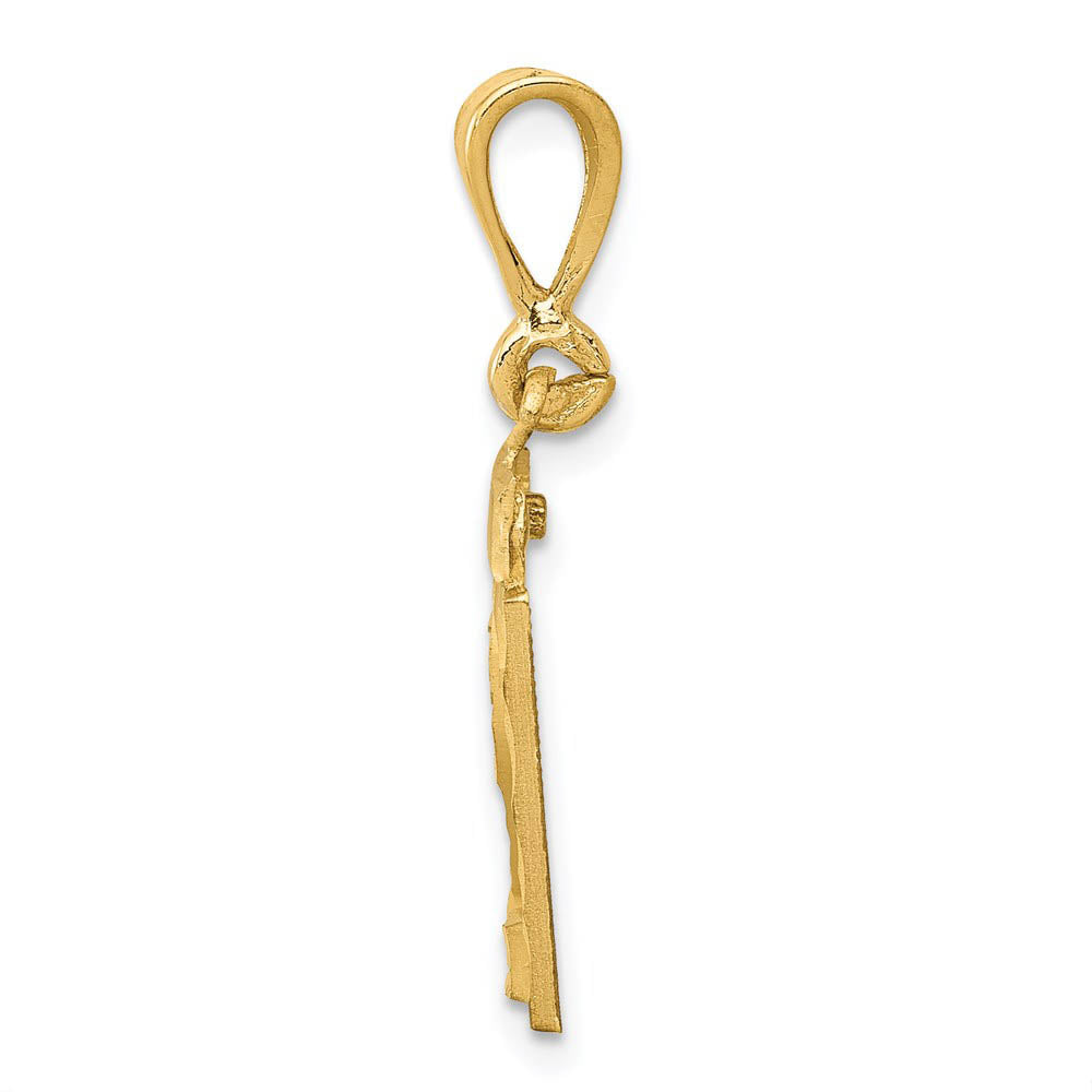 Alternate view of the 14k Yellow Gold, Varsity Collection, Small D/C Pendant Number 21 by The Black Bow Jewelry Co.