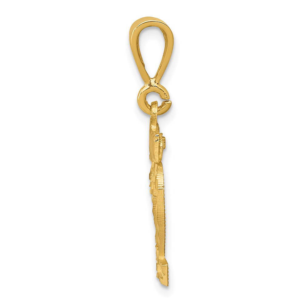 Alternate view of the 14k Yellow Gold, Varsity Collection, Small D/C Pendant Number 22 by The Black Bow Jewelry Co.